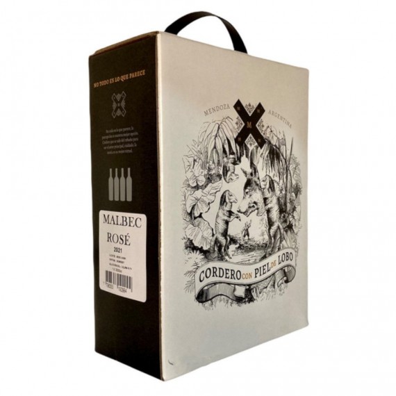 Vinho Rose Bag in Box Cordero con Piel de Lobo Malbec Rosé 3L